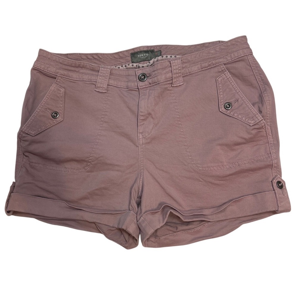 Torrid Womens Size 16 Mauve Pink Utility Shorts Cuffed Stretch Cotton Blend